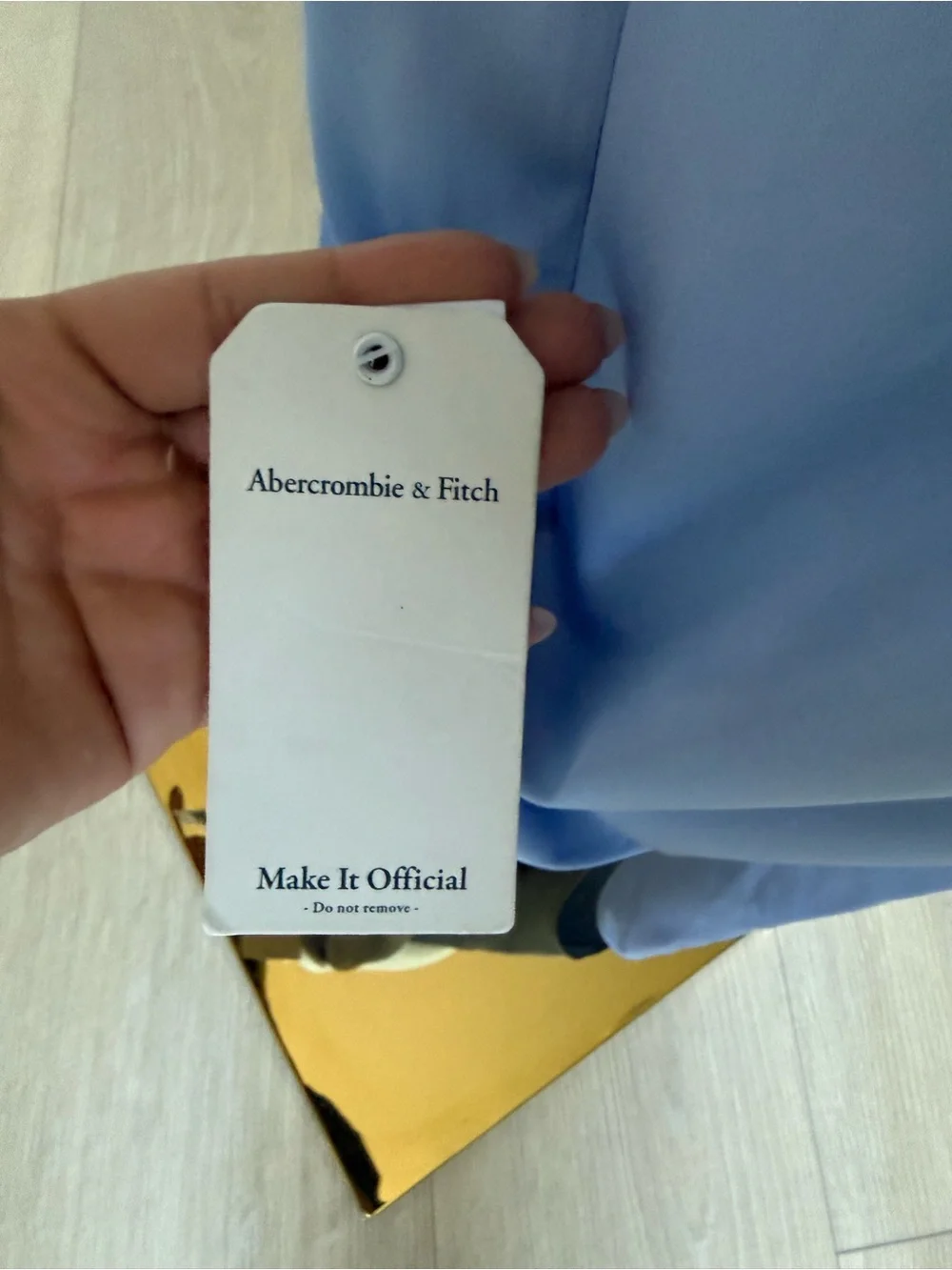 NWT Abercrombie & Fitch Dusty Blue Satin Twist Maxi Dress